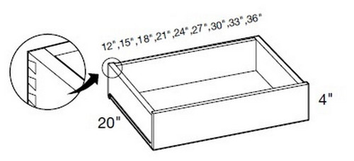 Ideal Cabinetry Manhattan High Gloss White Rollout Tray Kits - ROT36-MHW