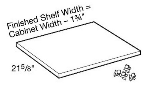 Ideal Cabinetry Manhattan High Gloss White Base Cabinet Shelf Kits - SK1524-MHW