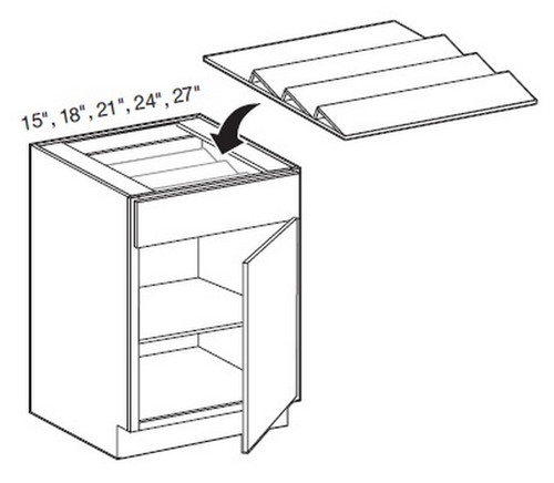 Ideal Cabinetry Manhattan High Gloss White Spice Drawer Insert - SDI15-MHW