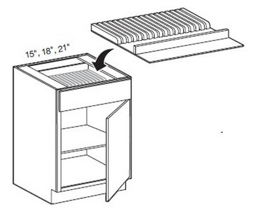 Ideal Cabinetry Manhattan High Gloss White Knife Block Insert - KBI18-MHW