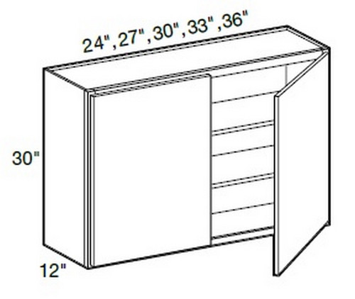 Ideal Cabinetry Manhattan High Gloss Metallic Wall Cabinet - W2430-MHM