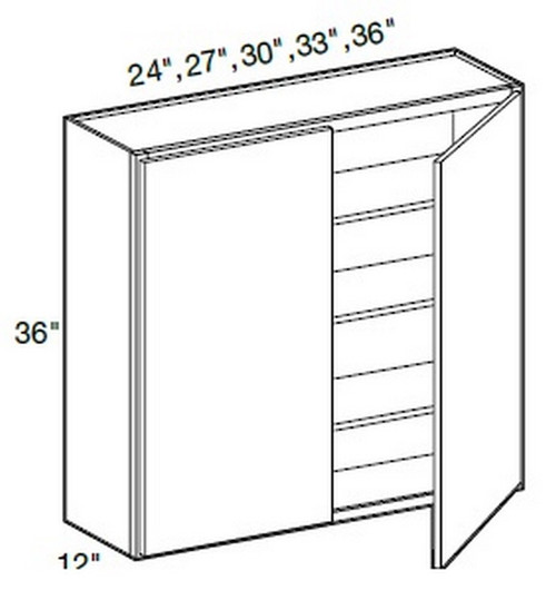 Ideal Cabinetry Manhattan High Gloss Metallic Wall Cabinet - W2436-MHM