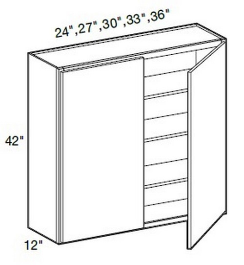 Ideal Cabinetry Manhattan High Gloss Metallic Wall Cabinet - W3342-MHM