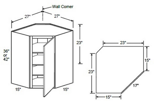 Ideal Cabinetry Manhattan High Gloss Metallic Angled Cabinet - WA271536-MHM