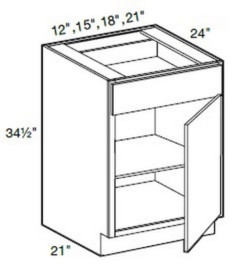 Ideal Cabinetry Manhattan High Gloss Metallic Base Cabinet - B15-MHM