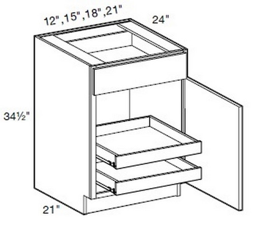Ideal Cabinetry Manhattan High Gloss Metallic Base Cabinet - B15-2T-MHM