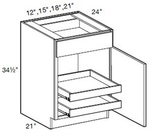 Ideal Cabinetry Manhattan High Gloss Metallic Base Cabinet - B21-2T-MHM