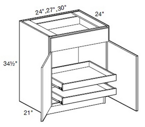 Ideal Cabinetry Manhattan High Gloss Metallic Base Cabinet - B24-2T-MHM