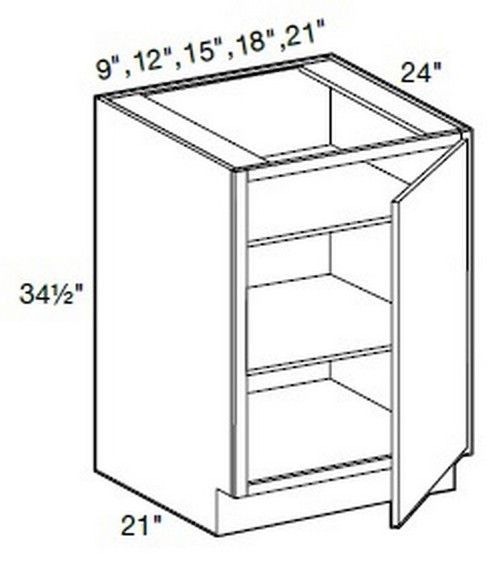 Ideal Cabinetry Manhattan High Gloss Metallic Base Cabinet - B21FH-MHM