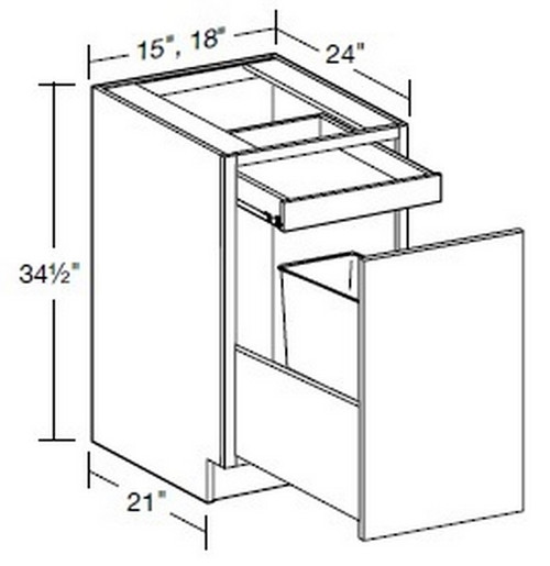 Ideal Cabinetry Manhattan High Gloss Metallic Base Cabinet - B1DWB18-MHM