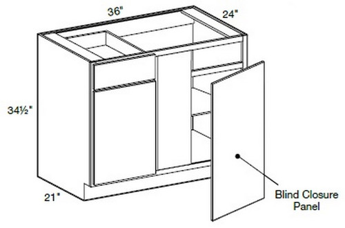 Ideal Cabinetry Manhattan High Gloss Metallic Base Cabinet - BBCU42-MHM