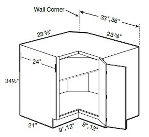 Ideal Cabinetry Manhattan High Gloss Metallic Base Cabinet - EZR36-MHM