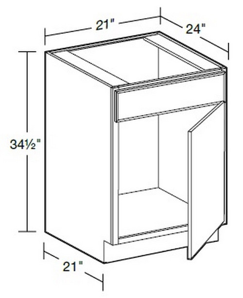 Ideal Cabinetry Manhattan High Gloss Metallic Base Cabinet - SB21-MHM