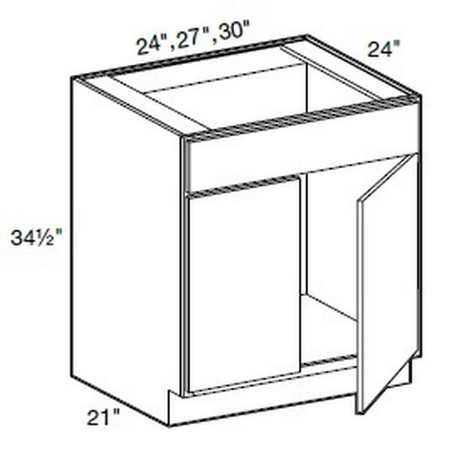 Ideal Cabinetry Manhattan High Gloss Metallic Base Cabinet - SB27-MHM