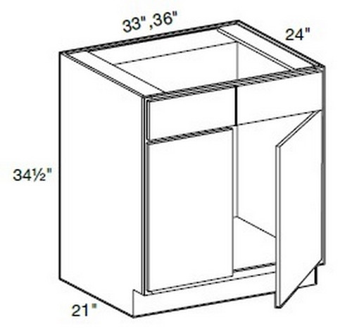 Ideal Cabinetry Manhattan High Gloss Metallic Base Cabinet - SB36-MHM