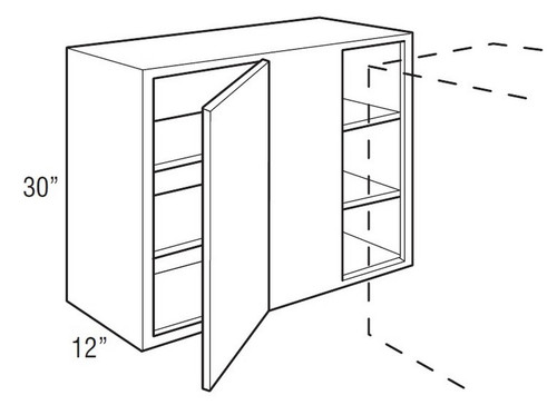 Mantra Cabinetry - Classic Stain - Wall Corner Single Door Cabinets - WC3630S-CLASSIC BARK