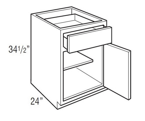 Mantra Cabinetry - Classic Stain - Base Single Door Cabinets - B12R-CLASSIC BARK