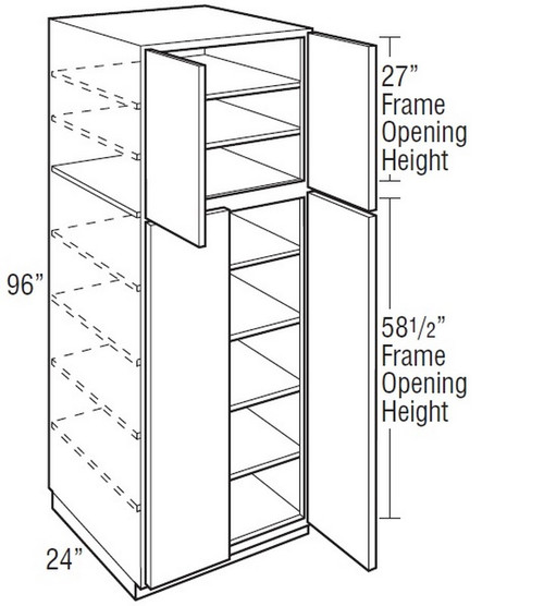 Mantra Cabinetry - Classic Stain - Utility Double Door Cabinets - U249624-CLASSIC BARK