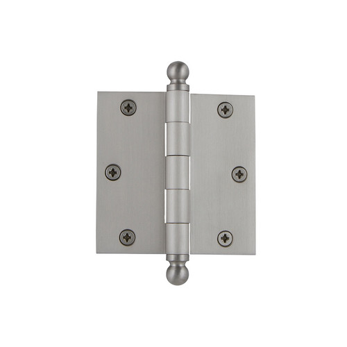 Grandeur Hardware - 3.5" Ball Tip Residential Hinge with Square Corners - Satin Nickel - BALHNG - 808992