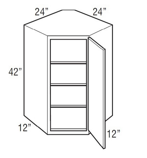 Mantra Cabinetry - Classic Paint - Diagonal Wall Cabinets - DW422424R-CLASSIC SNOW