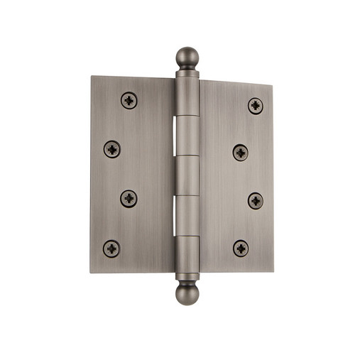 Grandeur Hardware - 4" Ball Tip Residential Hinge with Square Corners - Antique Pewter - BALHNG - 809003