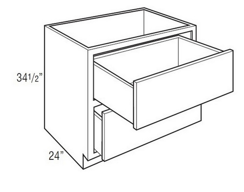 Mantra Cabinetry - Classic Paint - 2 Drawer Base Cabinets - 2DB36-CLASSIC SNOW