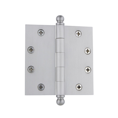 Grandeur Hardware - 4.5" Ball Tip Heavy Duty Hinge with Square Corners - Satin Nickel - BALHNG - 809027