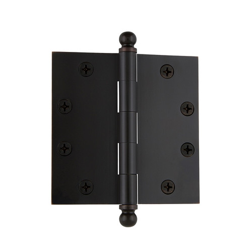 Grandeur Hardware - 4.5" Ball Tip Heavy Duty Hinge with Square Corners - Timeless Bronze - BALHNG - 809028