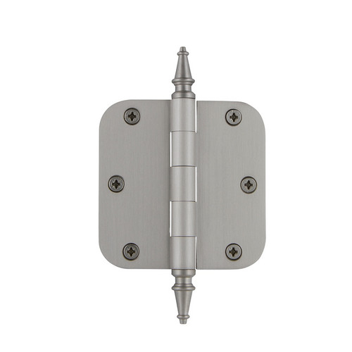 Grandeur Hardware - 3.5" Steeple Tip Residential Hinge with 5/8" Radius Corners - Satin Nickel - STEHNG - 812196