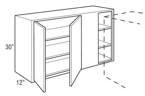 Mantra Cabinetry - Omni Paint - Wall Corner Double Door Cabinets - WC4230S-OMNI SNOW