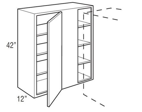 Mantra Cabinetry - Omni Paint - Wall Corner Single Door Cabinets - WC3642S-OMNI SNOW