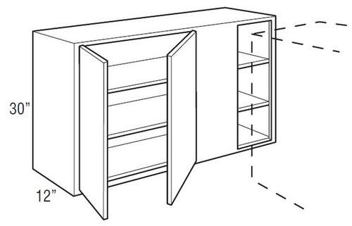 Mantra Cabinetry - Omni Paint - Wall Corner Double Door Cabinets - WC4230S-OMNI MINERAL