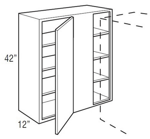 Mantra Cabinetry - Omni Paint - Wall Corner Single Door Cabinets - WC3642S-OMNI MINERAL