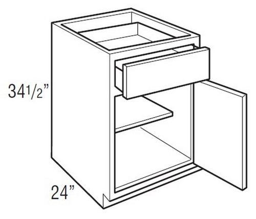 Mantra Cabinetry - Omni Paint - Base Single Door Cabinets - B15R-OMNI MINERAL