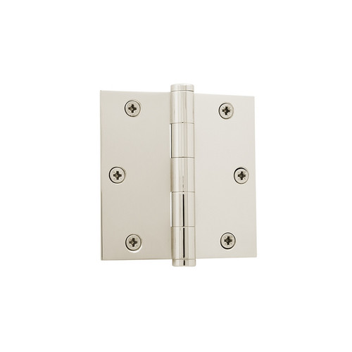 Grandeur Hardware - 3.5" Button Tip Residential Hinge with Square Corners - Polished Nickel - BUTHNG - 819973