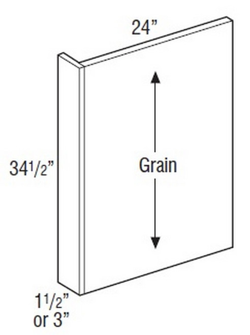 Mantra Cabinetry - Omni Paint - Base Panel with Filler Attached - BEPF1.5LAM-OMNI MINERAL