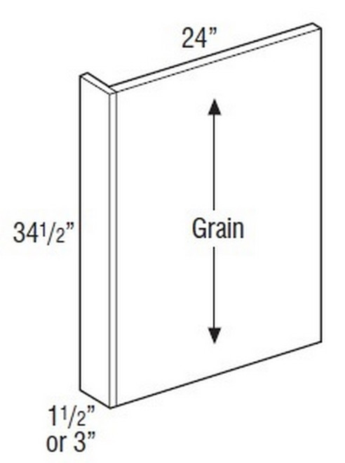 Mantra Cabinetry - Omni Paint - Base Panel with Filler Attached - BEPF3LAM-OMNI MINERAL