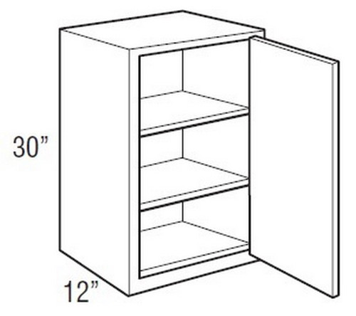 Mantra Cabinetry - Omni Paint - Wall Single Door Cabinets - W1230R-OMNI GRAPHITE