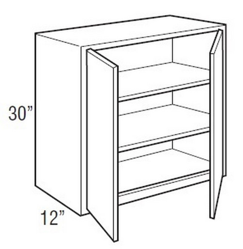 Mantra Cabinetry - Omni Paint - Wall Double Door Cabinets - W3030-OMNI GRAPHITE