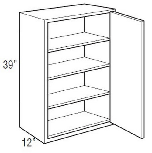 Mantra Cabinetry - Omni Paint - Wall Single Door Cabinets - W1539R-OMNI GRAPHITE