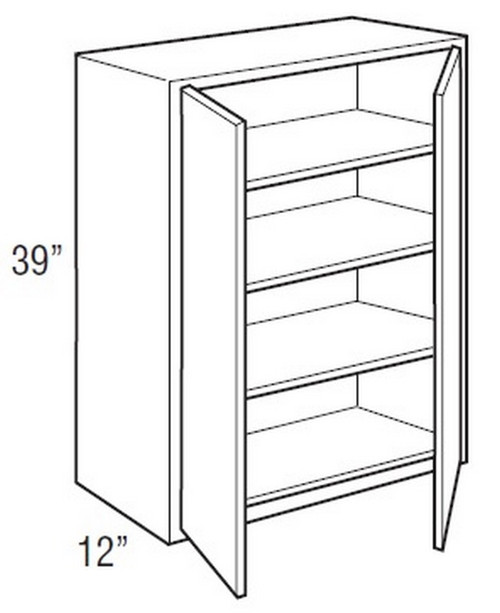 Mantra Cabinetry - Omni Paint - Wall Double Door Cabinets - W2439-OMNI GRAPHITE