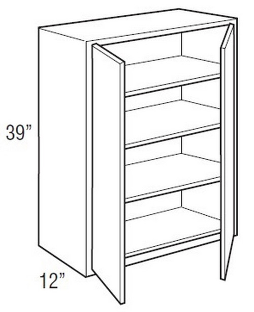 Mantra Cabinetry - Omni Paint - Wall Double Door Cabinets - W3639-OMNI GRAPHITE