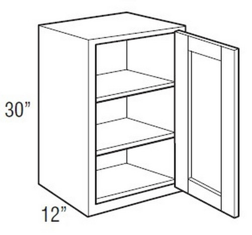 Mantra Cabinetry - Omni Paint - Wall Cut-for-Glass Cabinets - WCG1830R-OMNI GRAPHITE