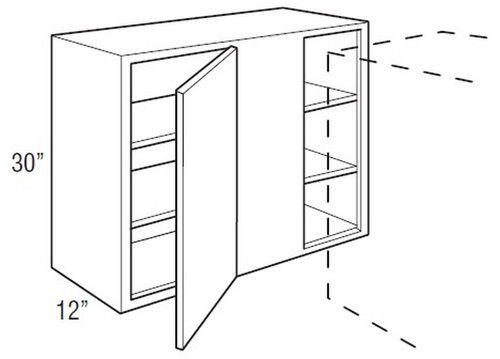 Mantra Cabinetry - Omni Paint - Wall Corner Single Door Cabinets - WC3030S-OMNI GRAPHITE
