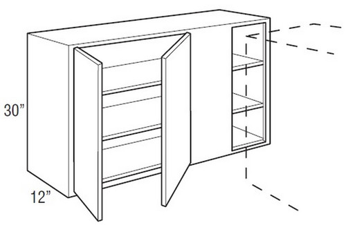 Mantra Cabinetry - Omni Paint - Wall Corner Double Door Cabinets - WC4230S-OMNI GRAPHITE