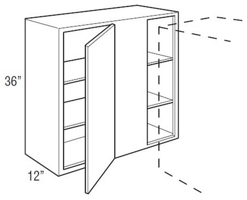 Mantra Cabinetry - Omni Paint - Wall Corner Single Door Cabinets - WC3636S-OMNI GRAPHITE