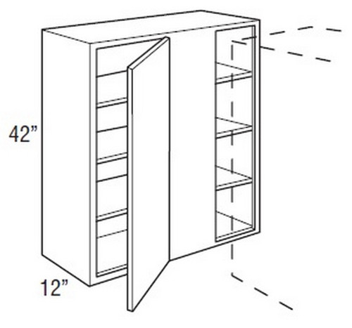 Mantra Cabinetry - Omni Paint - Wall Corner Single Door Cabinets - WC3042S-OMNI GRAPHITE