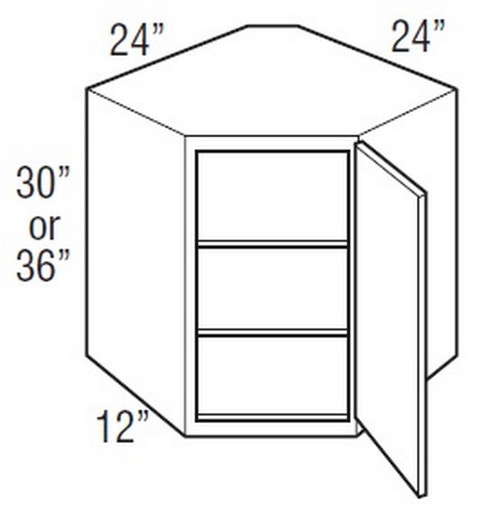 Mantra Cabinetry - Omni Paint - Diagonal Wall Cabinets - DW302424R-OMNI GRAPHITE