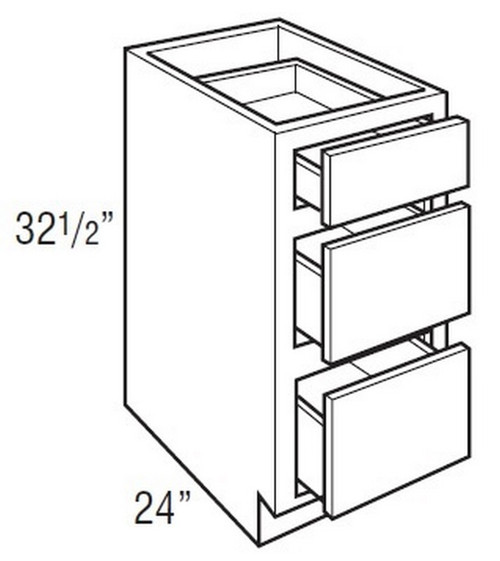 Mantra Cabinetry - Omni Paint - Universal Design - 3 Drawer Base Cabinets - 3DB1532.5-OMNI GRAPHITE