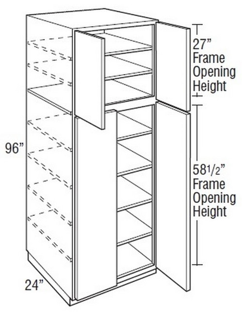 Mantra Cabinetry - Omni Paint - Utility Double Door Cabinets - U249624-OMNI GRAPHITE